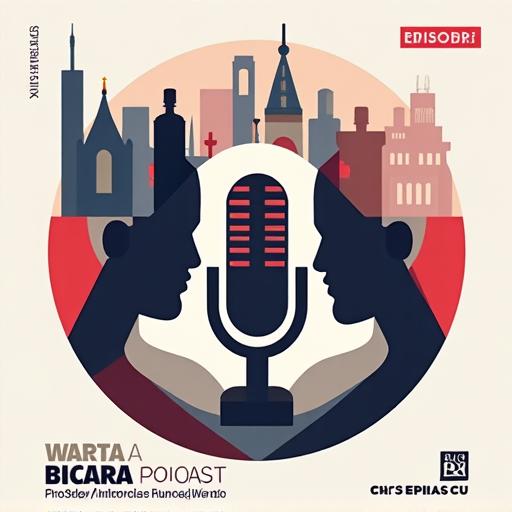 Seni muka depan podcast Warta Bicara